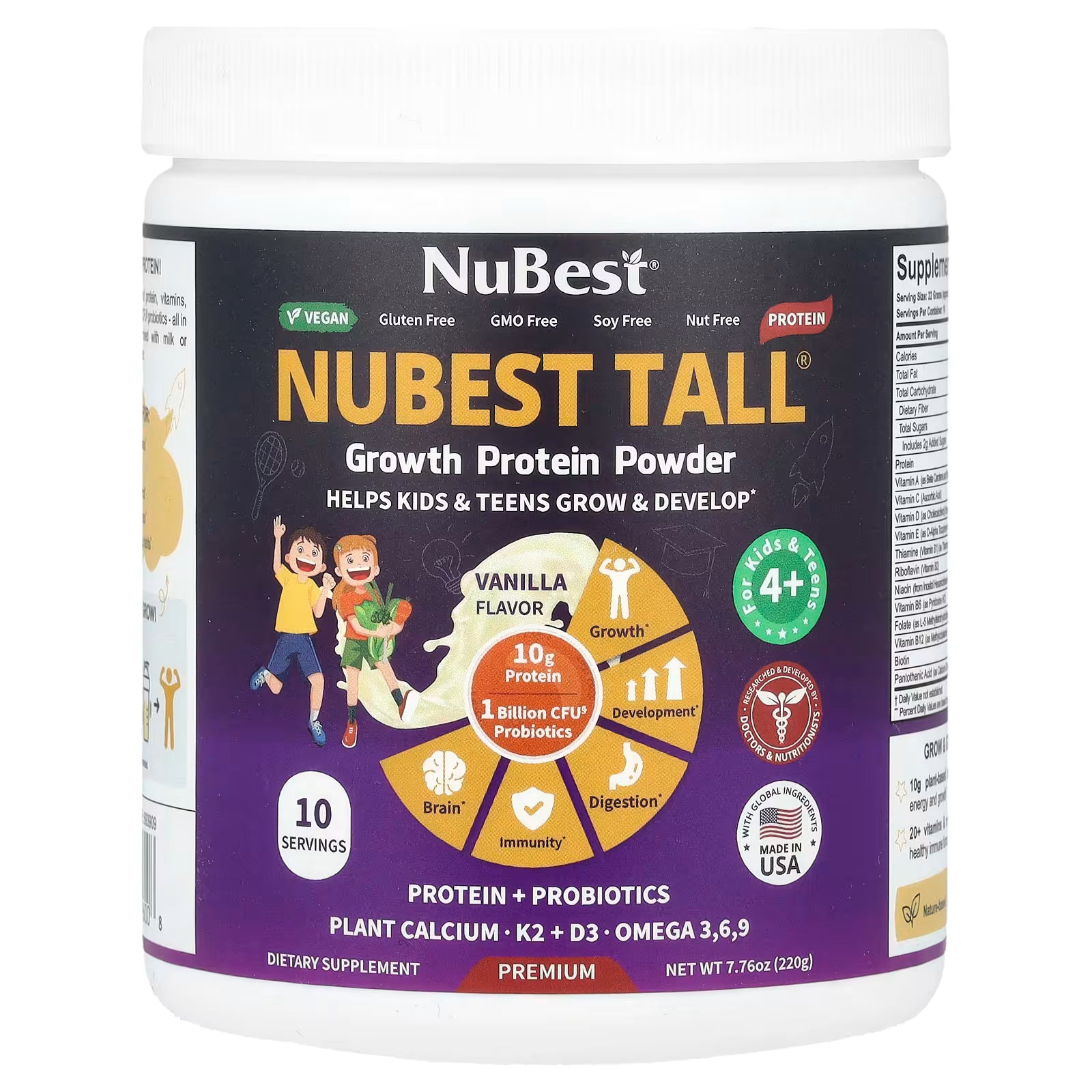 Nubest Tall Proteína Crecimiento para Niños Y Adolescentes