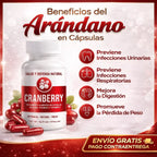 frasco con beneicios del arandano.