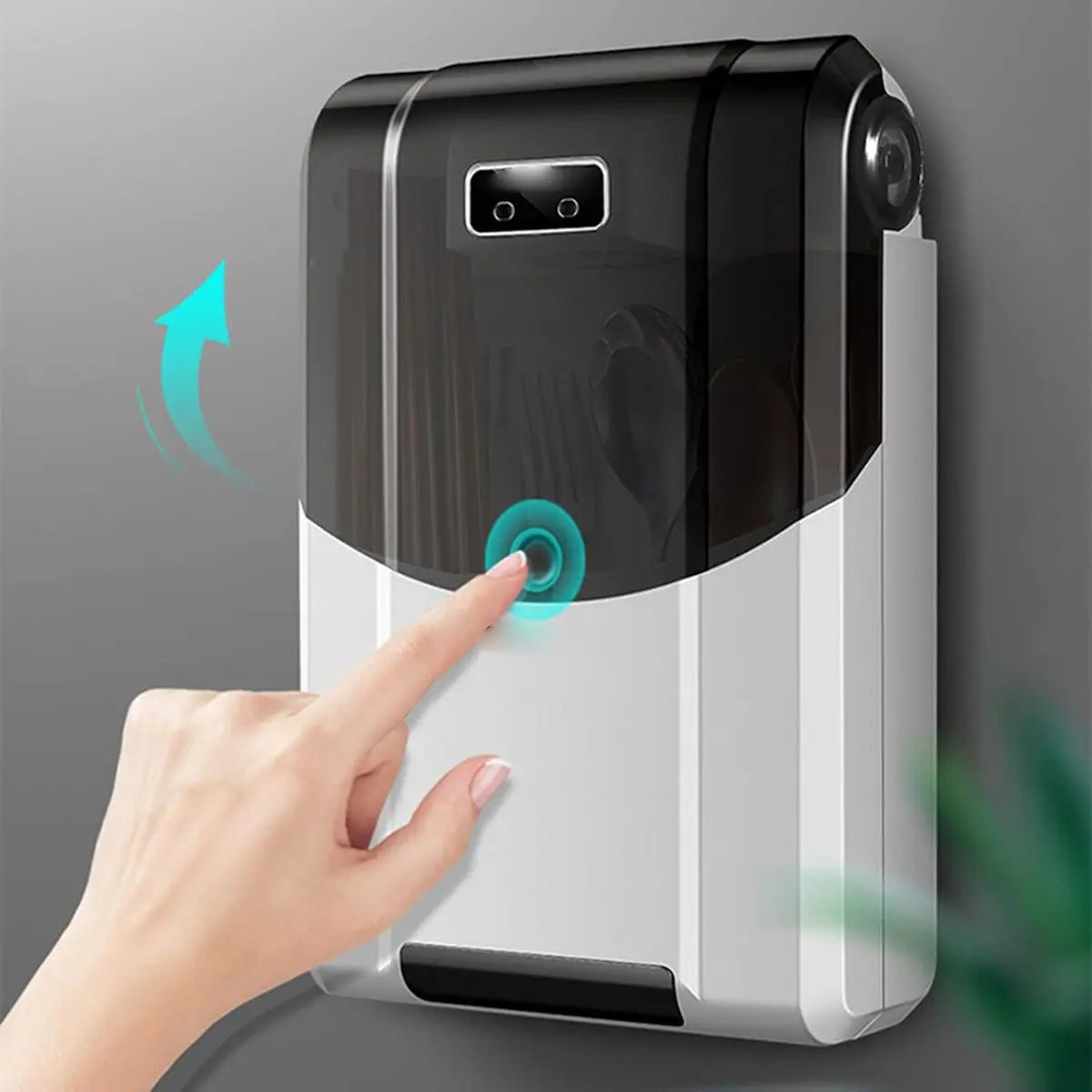 Secador esterilizador de cubiertos UV con sensor automático montado en pared