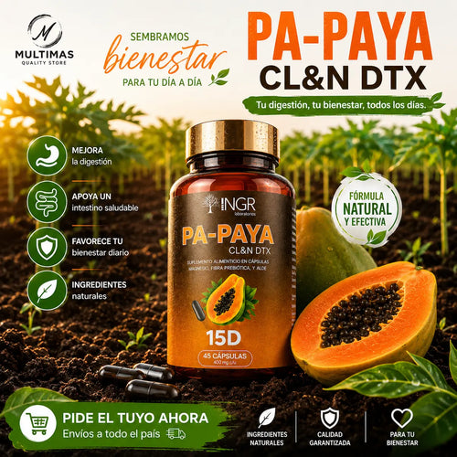 PA-PAYA CL&N DTX | Suplemento Natural para el Bienestar Digestivo y la Salud Intestinal